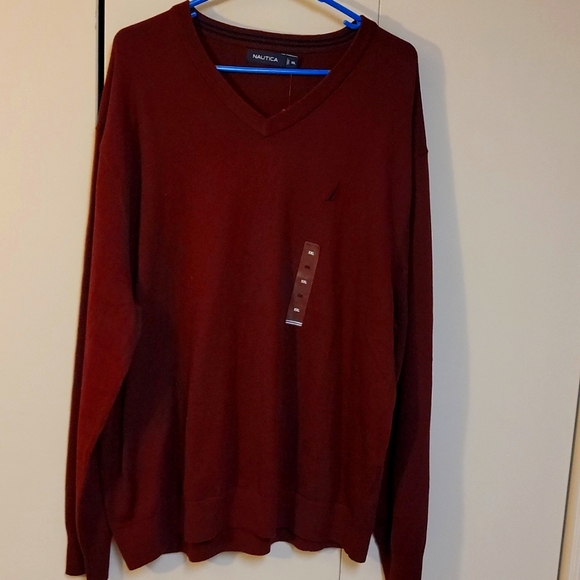 Nautica Men's Classic Maroon wooll sweater for the tall man - Picture 1 of 8